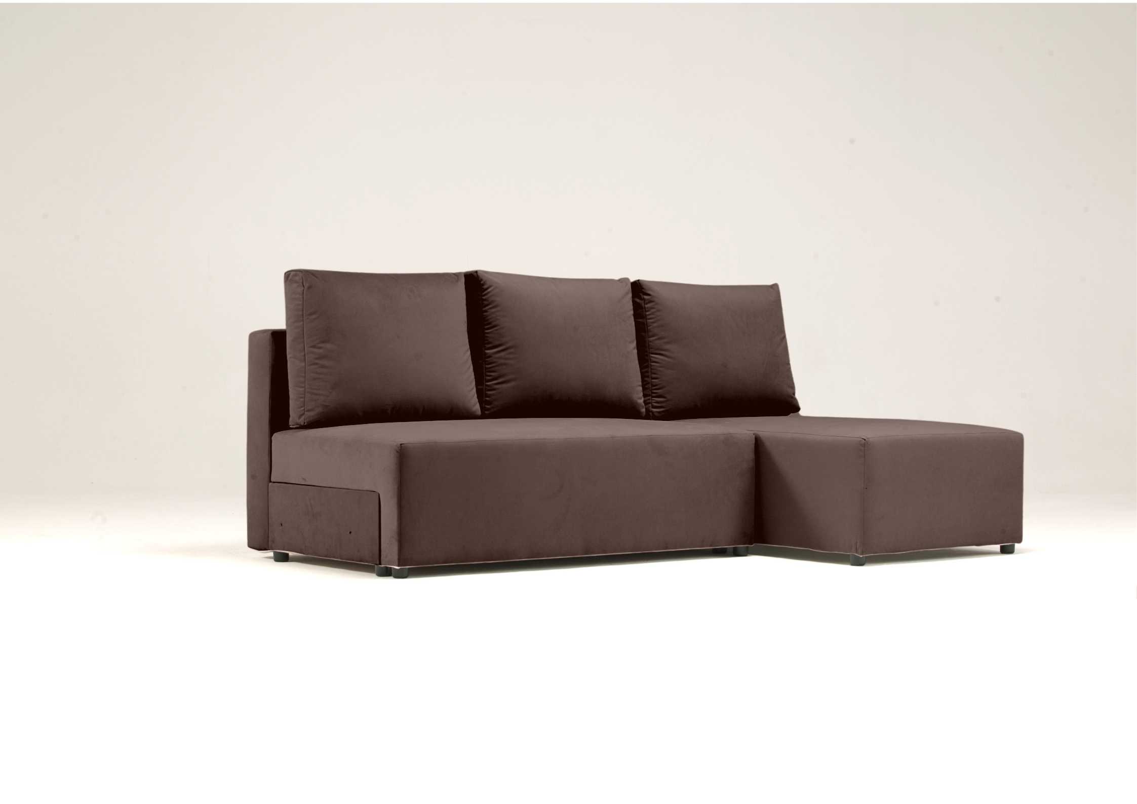 Mały narożnik 200cm rozkładany brązowy